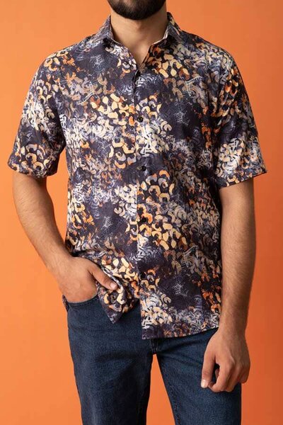 Gravity Men's Floral Short Sleeve Casual Shirt