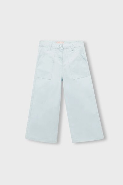 Girls Solid Mint Wide Leg Pants