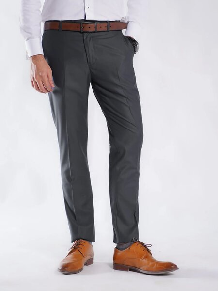 Charcoal Plain Executive Formal Dress Pant (FDT-289)