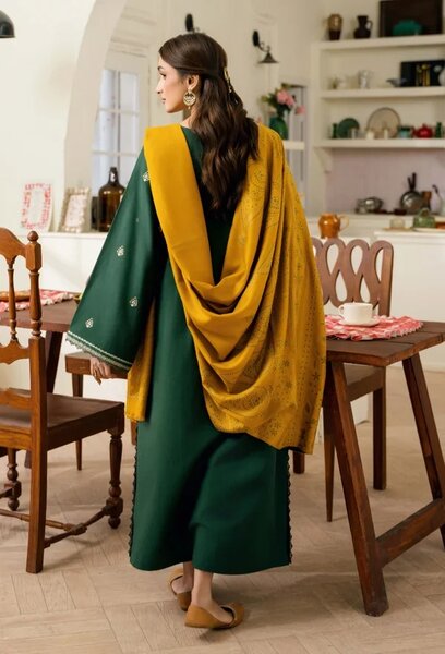 Onara by Humdum Unstitched Embroidered Khaddar 3 Piece Suit HD26UKO D-10 - Winter Collection