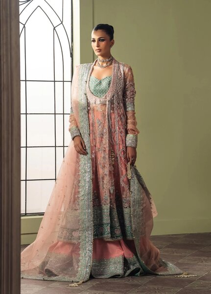 Luminara by Ayzel Unstitched Embroidered Net 3 Piece Suit AAF26UWL Lunal AYZ-171 - Wedding Collection