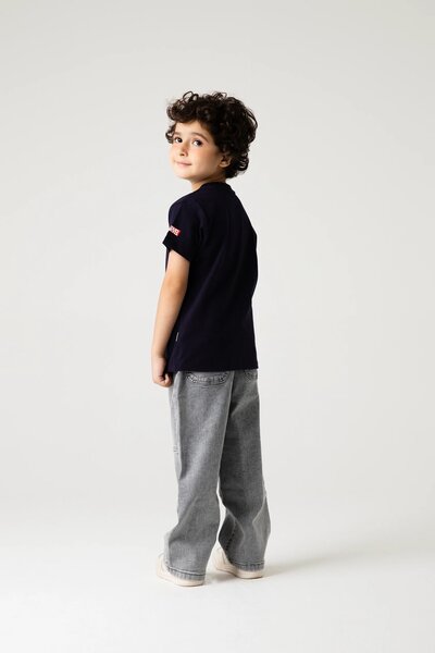 Boys Navy Spider Pocket Tee