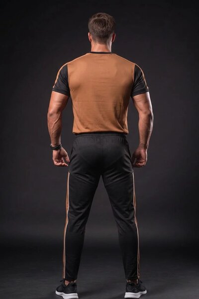Urban Vogue Men's Color Block Activewear Twin Set