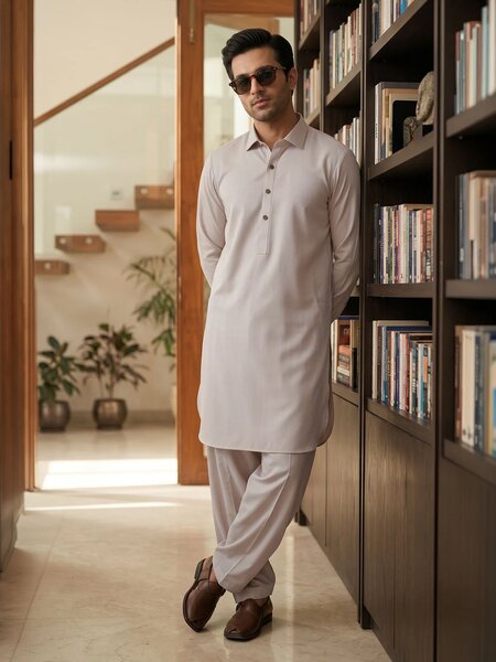Fawn Designer Shalwar Kameez (SK-740)