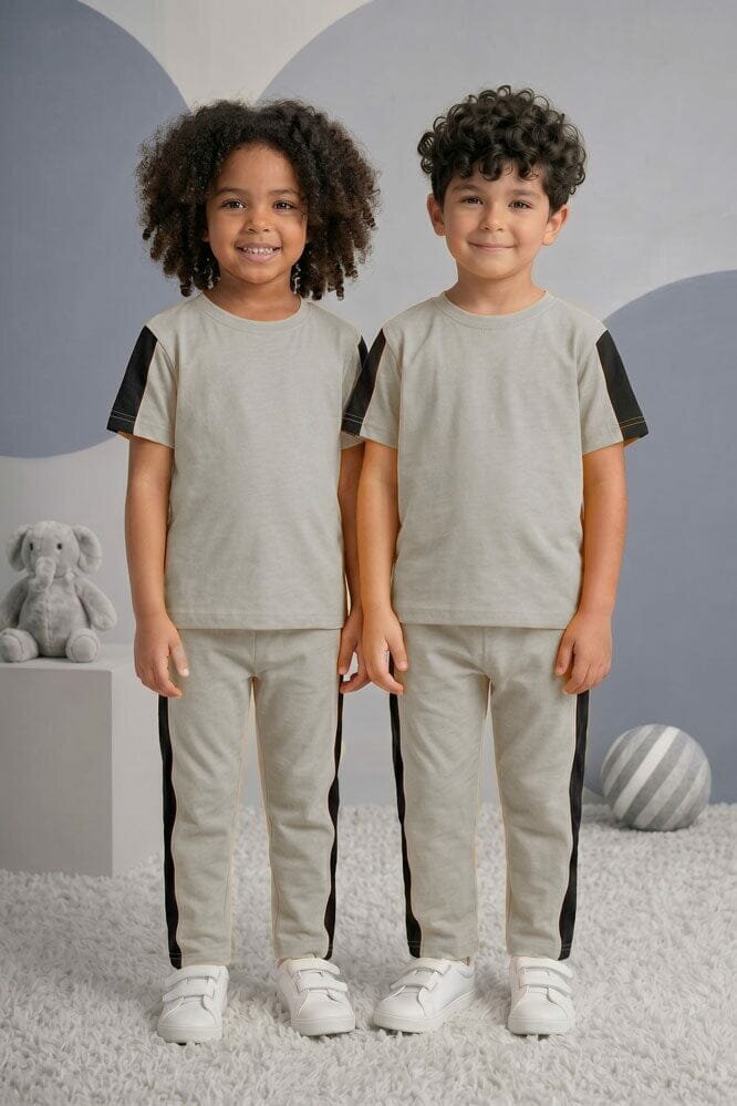 Tiny Teens Kid's Contrast Panel Twin Set