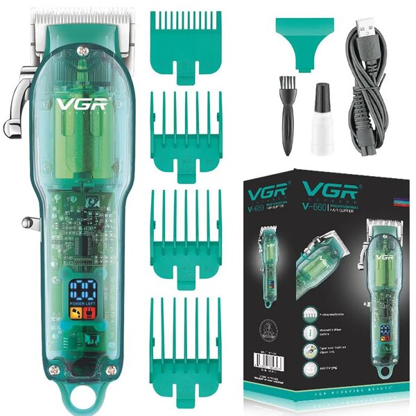VGR -  V-660 Professional Rechargeable cordless Hair Clipper with Self Sharpening Blades