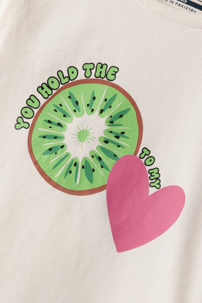 Girls Kiwi Heart Graphic Tee