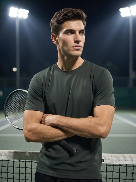 Olive Stretchable T-Shirt (TEE-492)