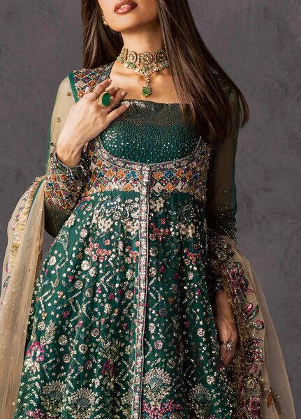 Muse Formal by Nureh Unstitched Embroidered Net 4 Piece Suit NU26UMF NFM-01 - Wedding Collection