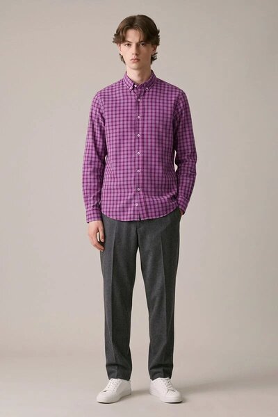 Polo Republica Men's Grid Check Casual Shirt
