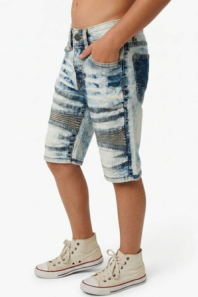 TI Boy's Acid Wash Distressed Denim Shorts