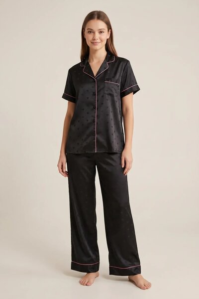 BLS - Satin Pajama Set - Black