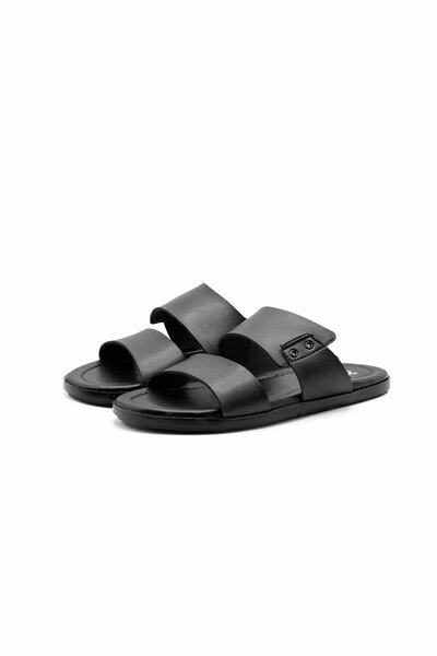 Black Camel Men's Double Strap Premium Slides