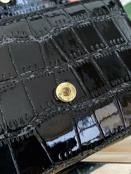 Shein - Crocodile Embossed Flap Pocket Wallet