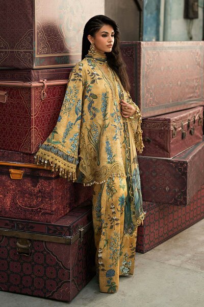 M Prints by Maria B Unstitched Printed Cambric 3 Piece Suit MB26UPC 6A - Casual Collection