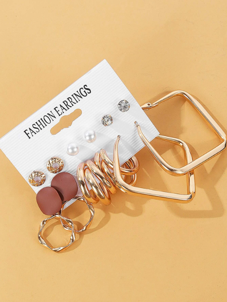 Shein - 6pairs Faux Pearl Decor Earrings