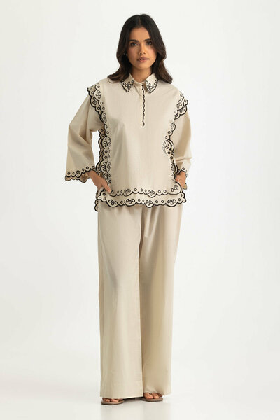 Dobby Embroidered Co-Ord Set