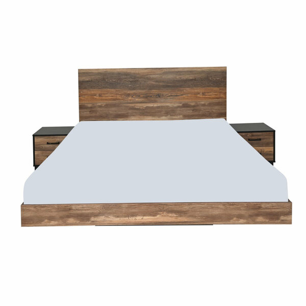 Flamingo King Size Bed with 2 Side Tables