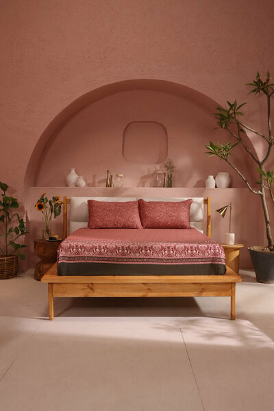 Coral Spice T-200 Bed Sheet Set