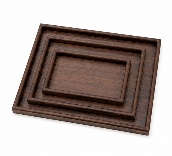 3-Piece Bamboo Tray Set