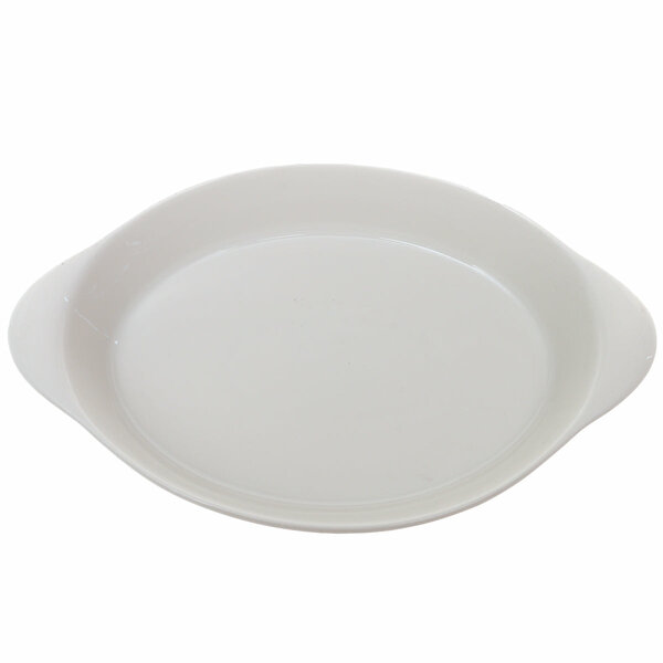 White Embossed Ceramic Oval Baking Dish – Small Elegant Serving & Bakeware