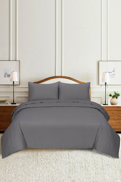 Grey Cube Dobby Quilt Cover Set