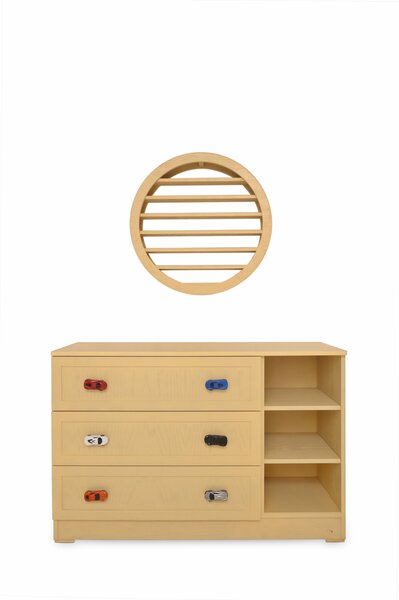 Wooden Cart Bed Set – Kids Bed with Chest of Drawers & Bookshelf