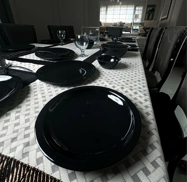 Black Melamine Dinner Set