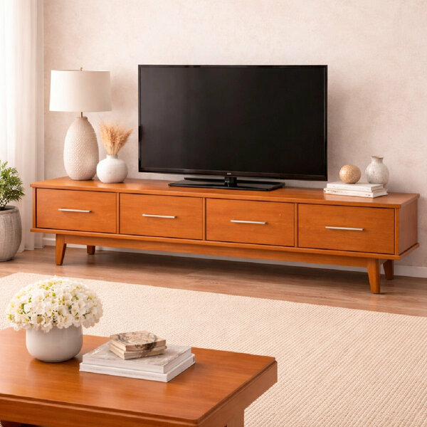 Elan Solid Wood TV Unit with Drawers