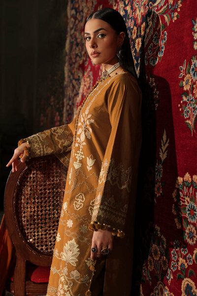 3 Piece Embroidered Cotton Linen Slub Suit