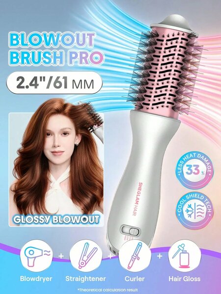 Shein Sheglam - HAIR Cool Shield Blowout Brush Pro,2.8"/72mm Hot & Cool Air Blow Dryer Brush