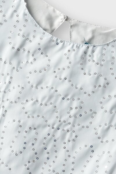 Silver Mint Sparkle Kurta Set - 3pc
