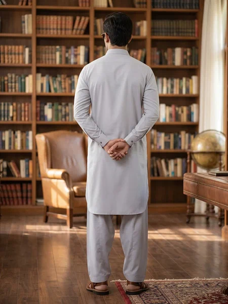 Light Grey Designer Shalwar Kameez (SK-722)