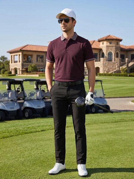 Maroon Jacquard  Polo T-Shirt (POLO-1243)