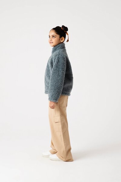 Cloud Mist Light-Blue Fur Jacket