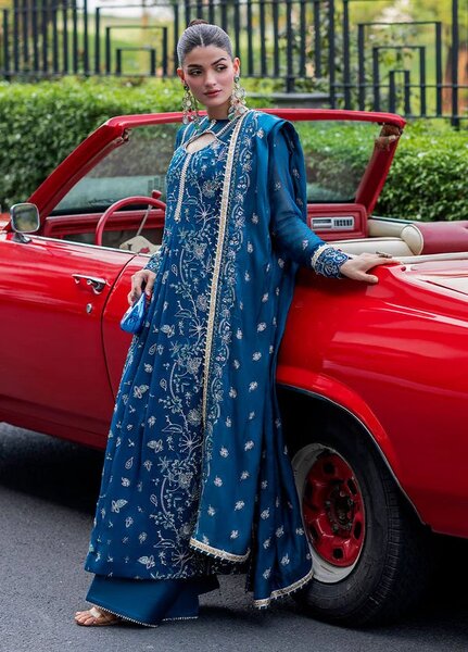 At First Glance by Sahane RTW Embroidered Chiffon 3 Piece Suit CT 25008P Breeze - Festive Collection
