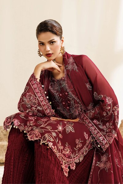 Sireine by Alizeh Fashion Unstitched Embroidered Chiffon 3 Piece Suit AF26UCS AF-CH-2290-STARLIGHT - Festive Collection
