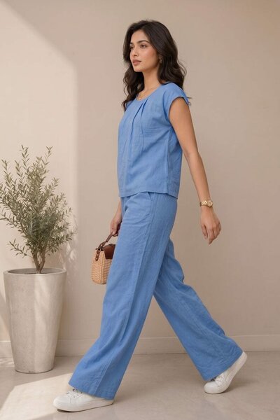 East West Women's Textured Woven Co-Ord Set