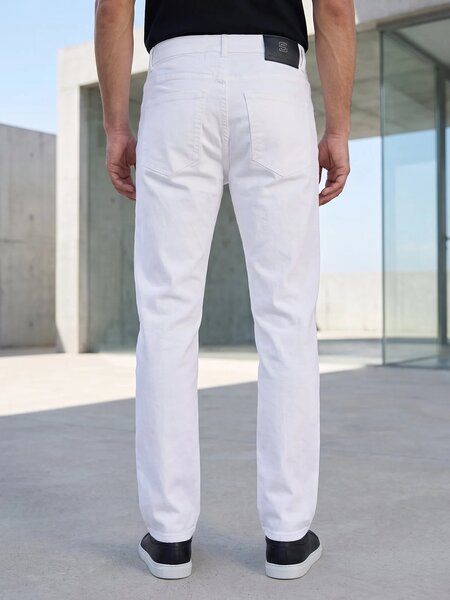 White Straight Fit Jeans 58