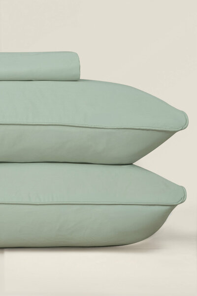 Sage Embroidered Bed Sheet Set