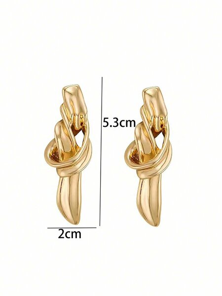 Shein - 2pcs Knot Decor Earrings