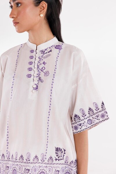 Stitched Printed Slub Shirt