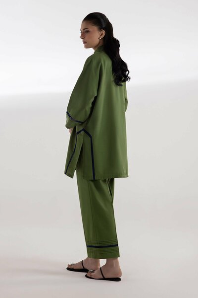 Stitched Slub Khaddar Shirt + Bottom