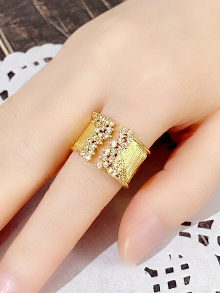 Shein - 1Pc Romantic Cubic Zirconia Ring For Women For Valentine'S Day Gift Wedding Party Jewelry