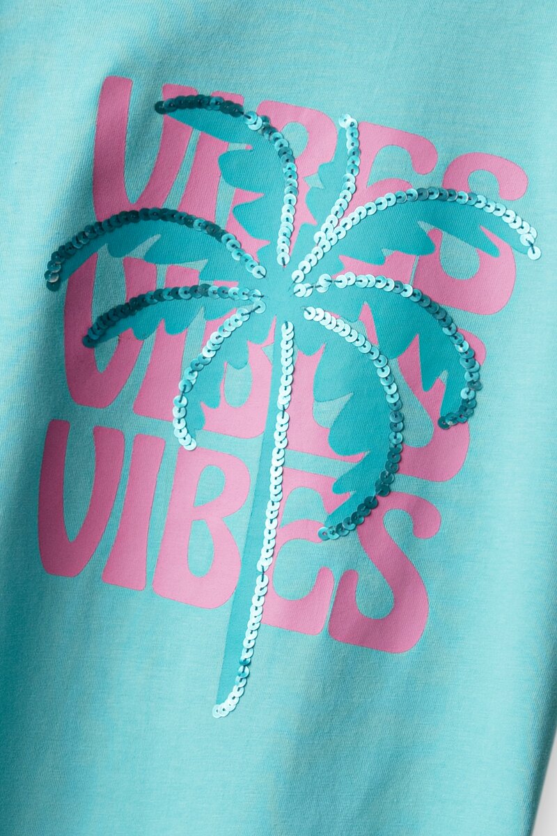 Girls Relaxed Turquoise Jersey Tee