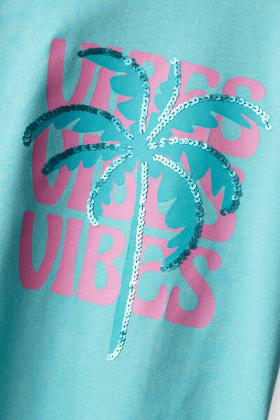 Girls Relaxed Turquoise Jersey Tee