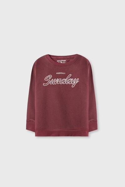 Boys Burgundy Leisure Fleece Sweatshirt
