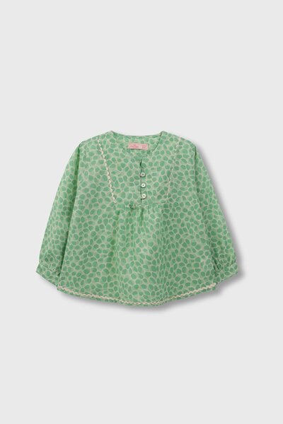 Green Pebble Printed Cotton Top