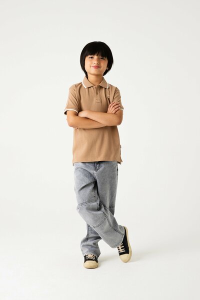 Boys Classic Dark Beige Polo Shirt