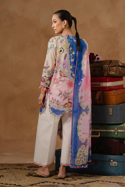 Unstitched Muzlin Lawn 3 Piece Suit